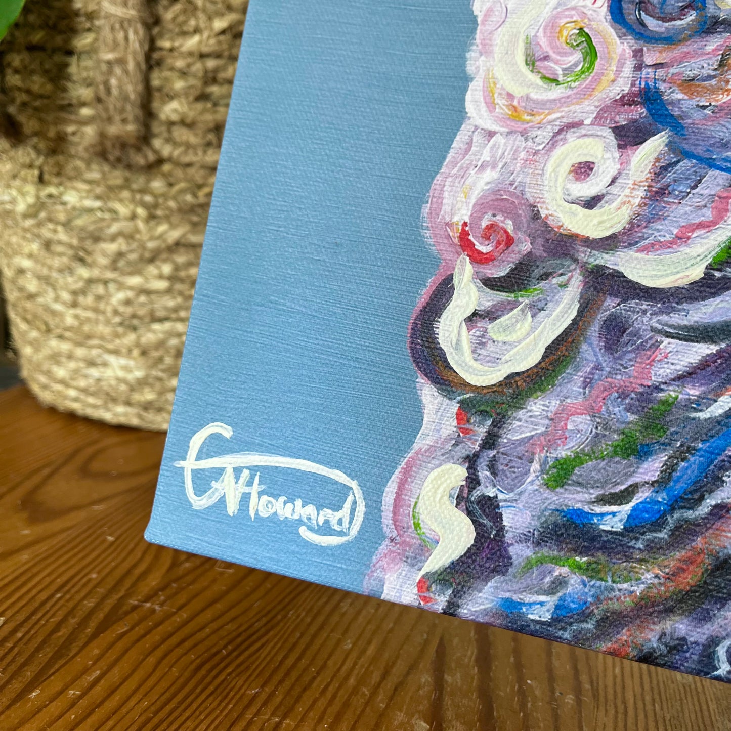 'Marvin the merino sheep' limited edition, hand embellished canvas print