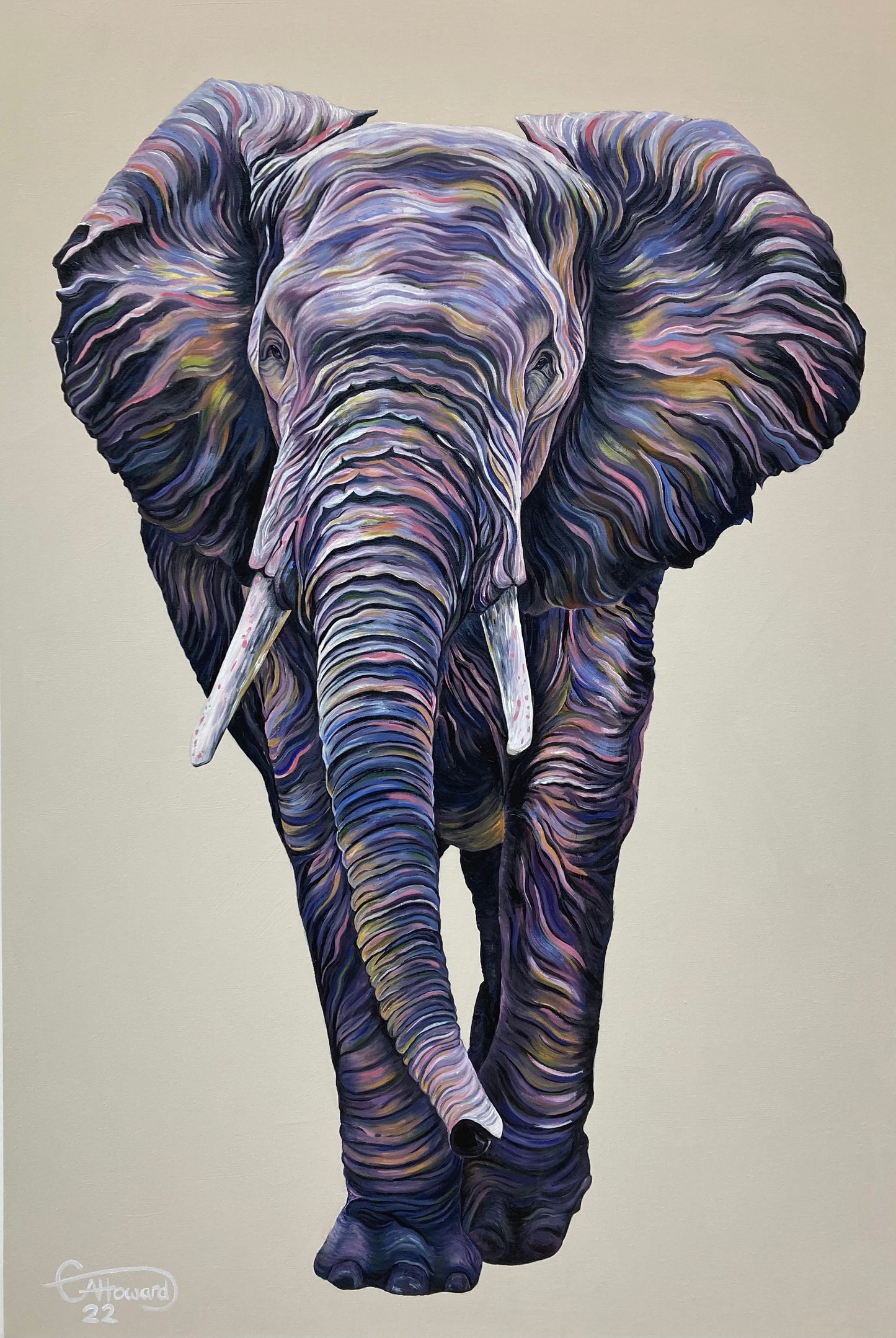 Mulele the elephant - limited edition, giclée print. Unmounted