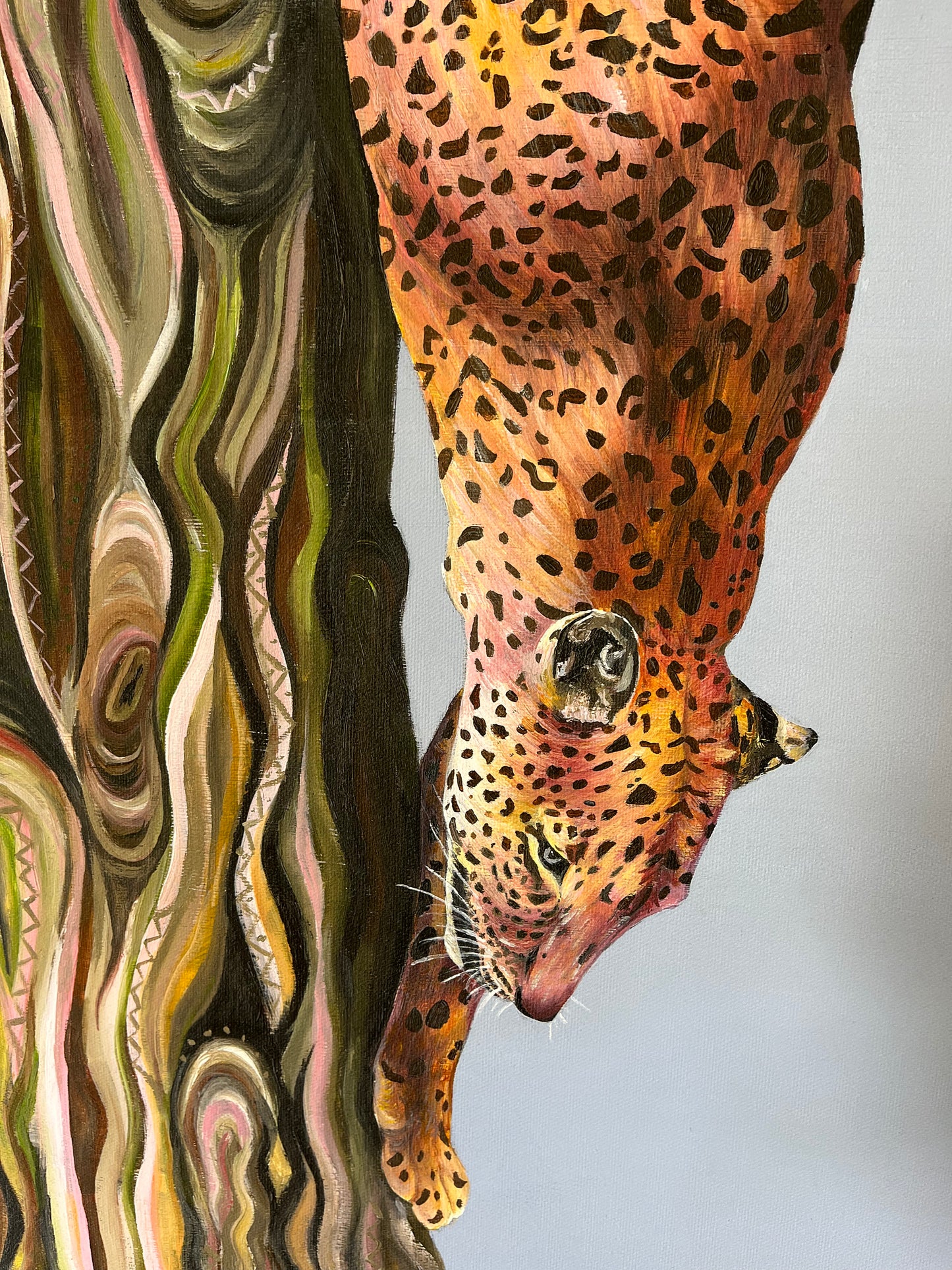 Kojo the leopard - Hand Embellished, limited edition, canvas print