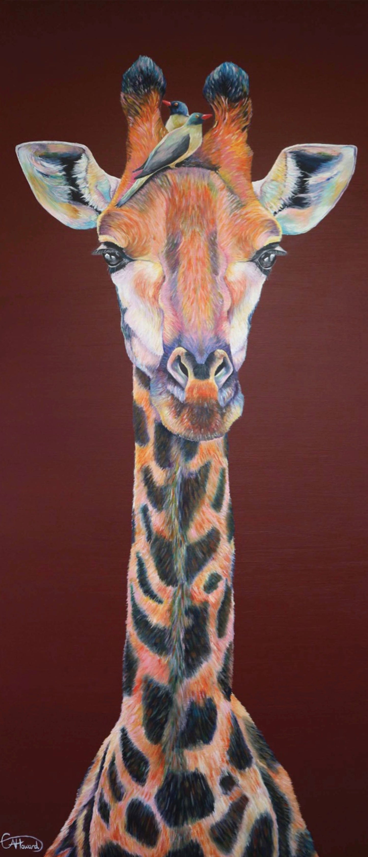 Georgina the Giraffe - Hand Embellished, limited edition canvas print