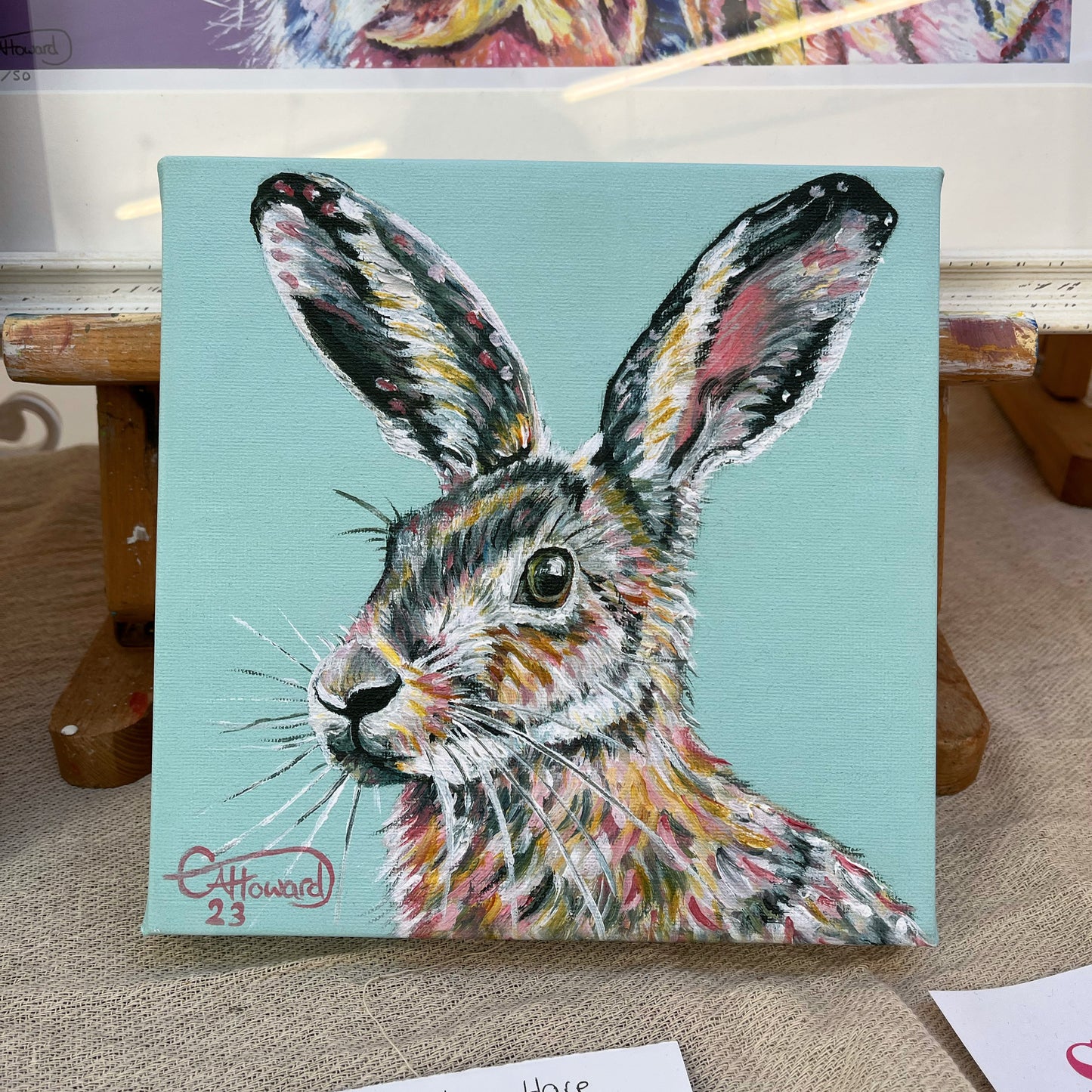 Harriet the Hare - limited edition, Hand embellished, canvas giclée print