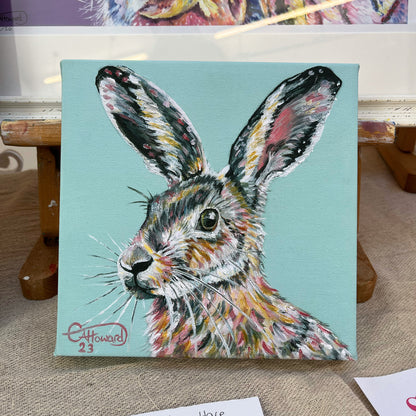 Harriet the Hare - limited edition, Hand embellished, canvas giclée print