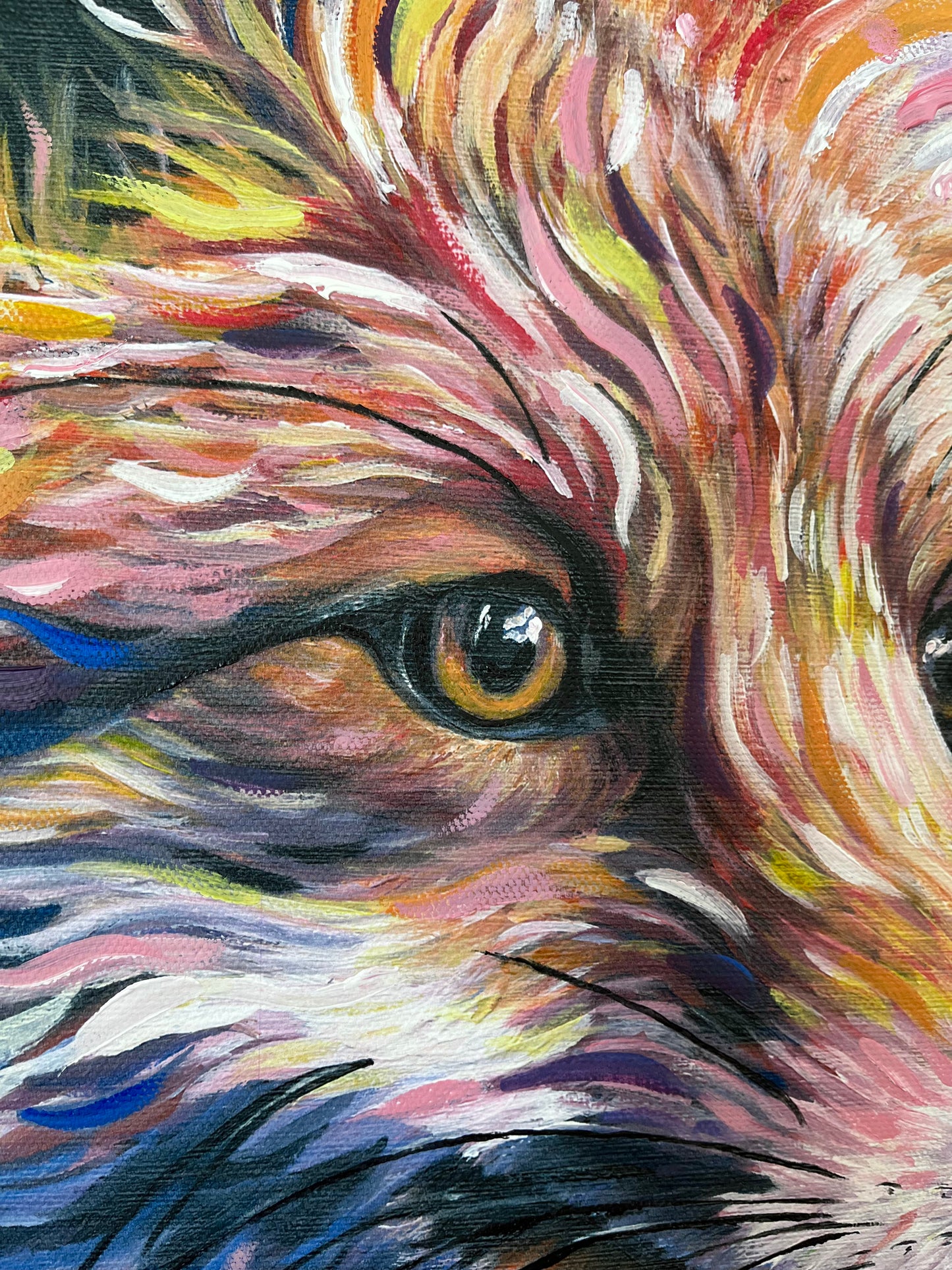 Ferguson the fox - Hand Embellished, limited edition canvas print