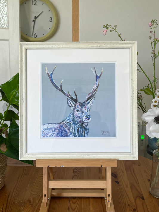 "William the Stag" limited edition FRAMED giclée print