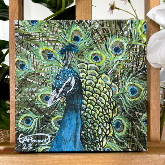 Patricia the Peacock - Limited edition, Hand Embellished, Canvas print
