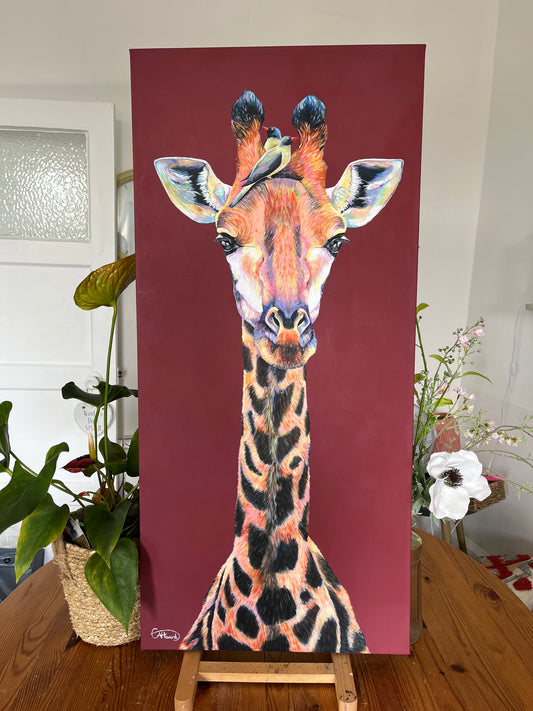 Georgina the Giraffe - Hand Embellished, limited edition canvas print